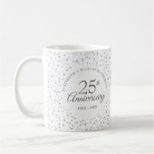 25. Hochzeitstag Silberherz Kaffeetasse (Links)