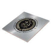 25. Hochzeitstag - Silbermedaille und Glitzer Fliese (Seite)