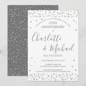 25. Hochzeitstag Silberne Liebe hört Skript Einladung (Vorne/Hinten)