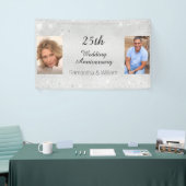 25. Hochzeitstag Silberner Foto Glitzer Banner (Messeveranstaltung)