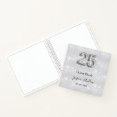 25. Hochzeitstag Silberner Glitzer Gästebuch Notizblock (Innenseite)