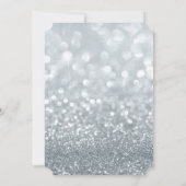 25. Hochzeitstag Silberner Glitzer Herz Einladung (Rückseite)