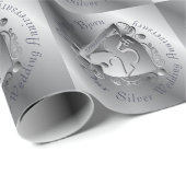 25. Hochzeitstag Silberner Herzmedaille Geschenkpapier (Rolleneckpunkt)