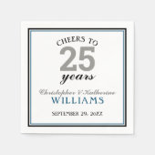 25. Hochzeitstag Silberschrei bis 25 Jahre Serviette (Vorderseite)