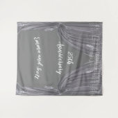 25. Hochzeitstag Silbervorhang Wandteppich (Vorderseite (Horizontal))