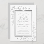 25. Hochzeitstag Silger Frame Einladung (Vorne/Hinten)