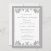 25. Hochzeitstag Silver Blüh Scroll Einladung (Vorderseite)