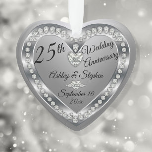 25. Hochzeitstag Silver Diamonds - Sake Ornament