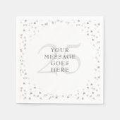 25. Hochzeitstag Silver Hearts Confetti Serviette (Vorderseite)