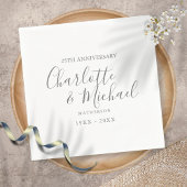 25. Hochzeitstag Silver Simple Signature Serviette