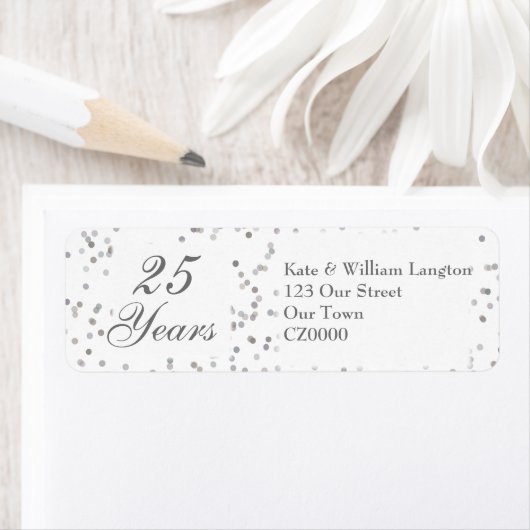 25. Hochzeitstag Silver Stardust Confetti (Insitu)