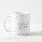 25. Hochzeitstag Silver Stardust Confetti Kaffeetasse (Links)