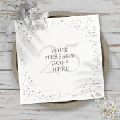 25. Hochzeitstag Silver Stardust Confetti Serviette