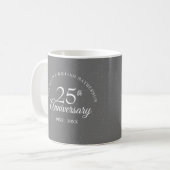 25. Hochzeitstag Silver Stardust Kaffeetasse (Vorderseite Links)