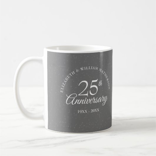 25. Hochzeitstag Silver Stardust Kaffeetasse (Links)