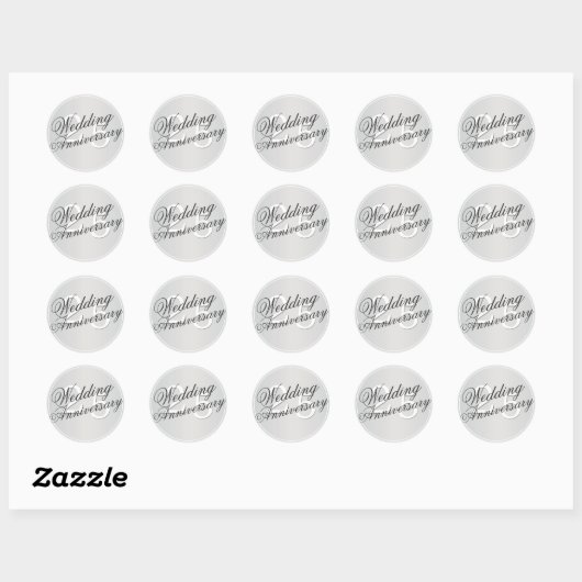 25. Hochzeitstag Silver Toned Sticker (Blatt)