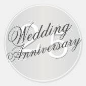 25. Hochzeitstag Silver Toned Sticker (Vorderseite)