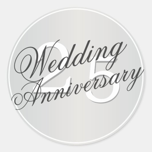25. Hochzeitstag Silver Toned Sticker (Vorderseite)
