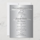 "25. Hochzeitstag"Silvery-Einladungen Einladung (Vorderseite)