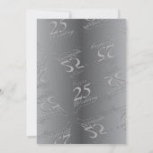 "25. Hochzeitstag"Silvery-Einladungen Einladung (Rückseite)