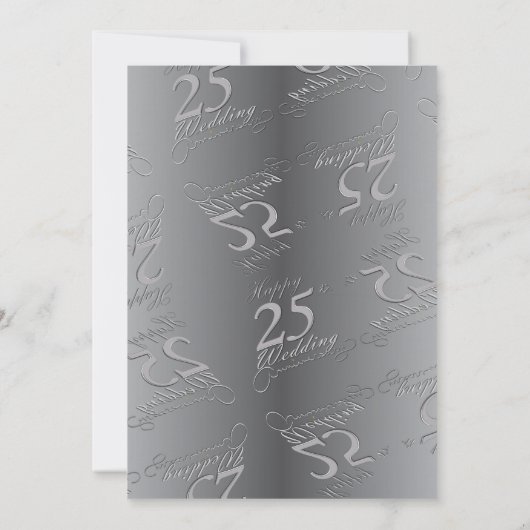"25. Hochzeitstag"Silvery-Einladungen Einladung (Rückseite)