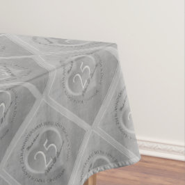 25. Hochzeitstag Silvery Gray Tischdecke