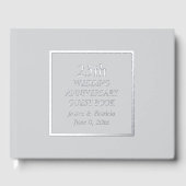 25. Hochzeitstag Simple Silver Stylized Gästebuch (Vorderseite)