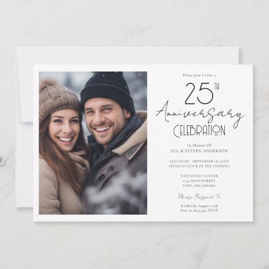 25. Hochzeitstag Single Foto Einladung (Vorderseite)
