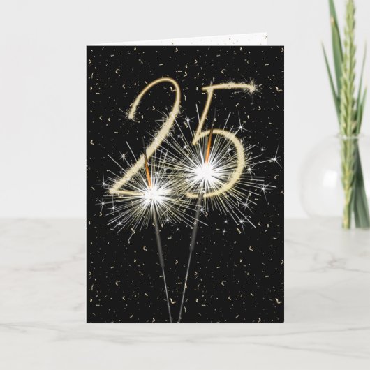 25. Hochzeitstag Sparkler Karte (Vorderseite)