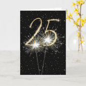 25. Hochzeitstag Sparkler Karte (Gelbe Blume)