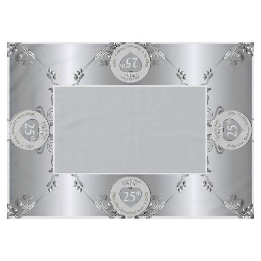 25. Hochzeitstag Tischdecke (Vorderseite (Horizontal))