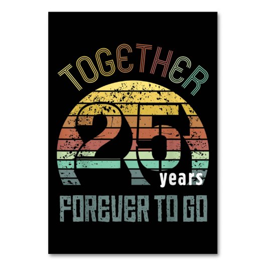 25. Hochzeitstag Tischnummer (Vorderseite)