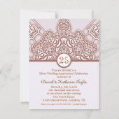25. Hochzeitstag Vintage Chic-Einladungen Einladung (Rückseite)
