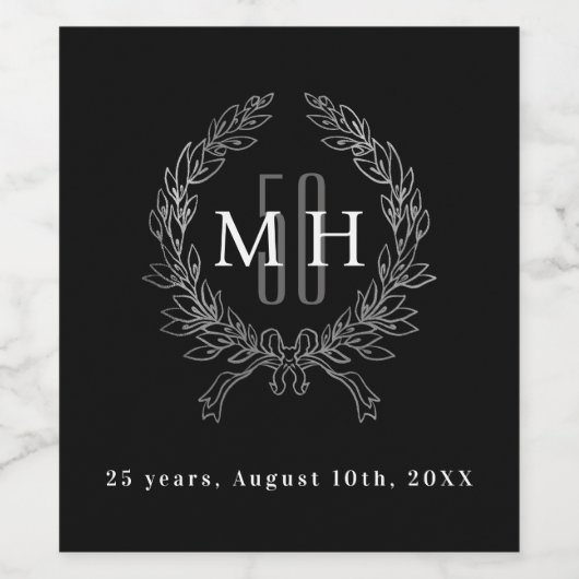 25. Hochzeitstag Weinetikett (Einzelnes Label)