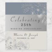 25. Hochzeitstag Weinetikett (Einzelnes Label)