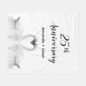 25. Hochzeitstag Weißschwäne in Liebe Fleecedecke (Vorderseite (Horizontal))