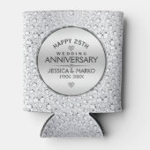 25. Hochzeitstag White Diamonds & Silver Dosenkühler (Vorderseite)
