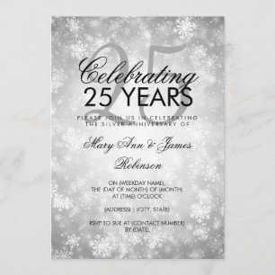 25. Hochzeitstag Winter Wonderland Silber Einladung