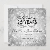 25. Hochzeitstag Winterwunderland Silber Einladung (Vorderseite)