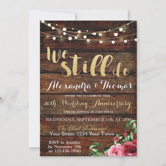 25. Hochzeitstag, wir machen noch immer Jahrestag Einladung (Vorderseite)