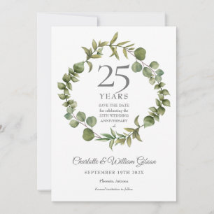 25. Hochzeitstag Woodland Greenery Save The Date