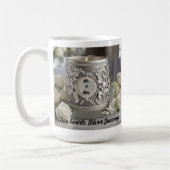 25. Hochzeitstag, zwei Herzen, Silber Kaffeetasse (Links)