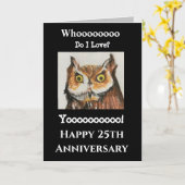 25. Husband Funny Owl Happy Jubiläum Karte (Gelbe Blume)