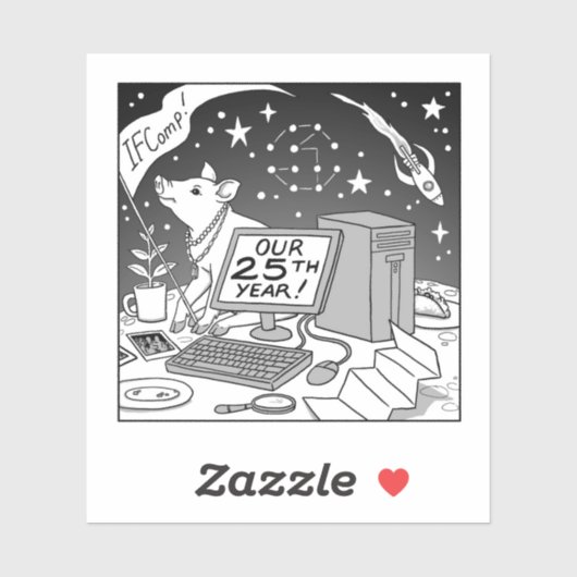 25. IFComp Sticker (Blatt)