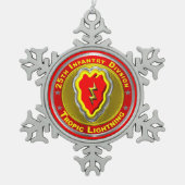 25. Infanterieabteilung Schneeflocken Zinn-Ornament (Vorderseite)