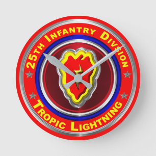 25. Infanteriedivision „Tropic Lightning“ Runde Wanduhr