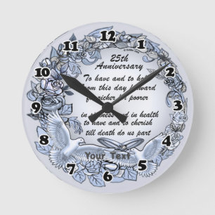 25-Jahr-Jubiläumsuhr Runde Wanduhr