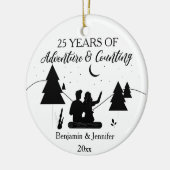 25 Jahre Abenteuer- und Zählzeit-Individuelle Name Keramik Ornament (Links)