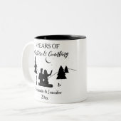 25 Jahre Abenteuer- und Zählzeit-Individuelle Name Zweifarbige Tasse (Vorderseite Links)