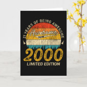 25 Jahre alt 2000 Retro Phantastisch 25. Geburtsta Karte (Gelbe Blume)